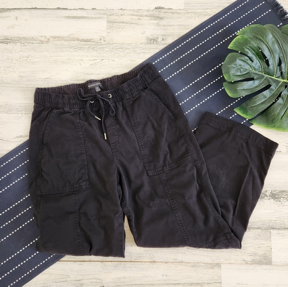 Banana Republic Elastic Waist Wide Leg Pants Black Size Extra Small - Picture 1 of 8